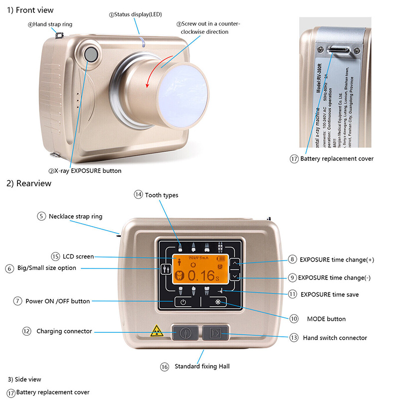 Dental Digital Portable X Ray Camera High Frequency Dentist Intraoral Imaging Unit